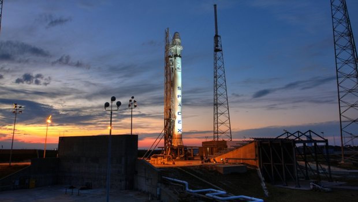 SpaceX rocket on launch pad