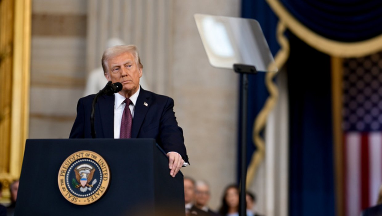 Trump at podium