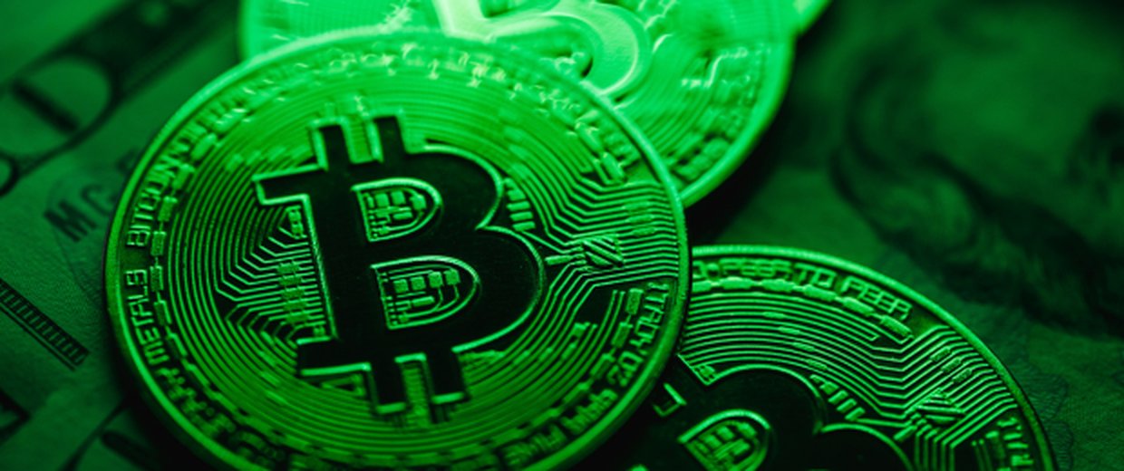 Bitcoin coins green